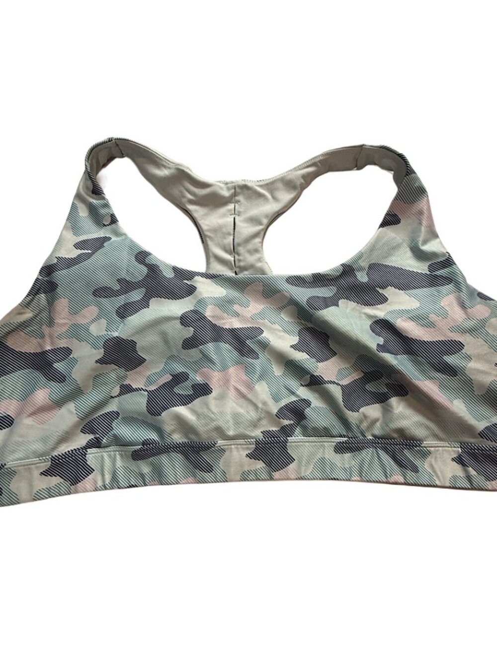 DIP Women’s 3X Blue Camo Racerback Sports Bra Plus Size Activewear